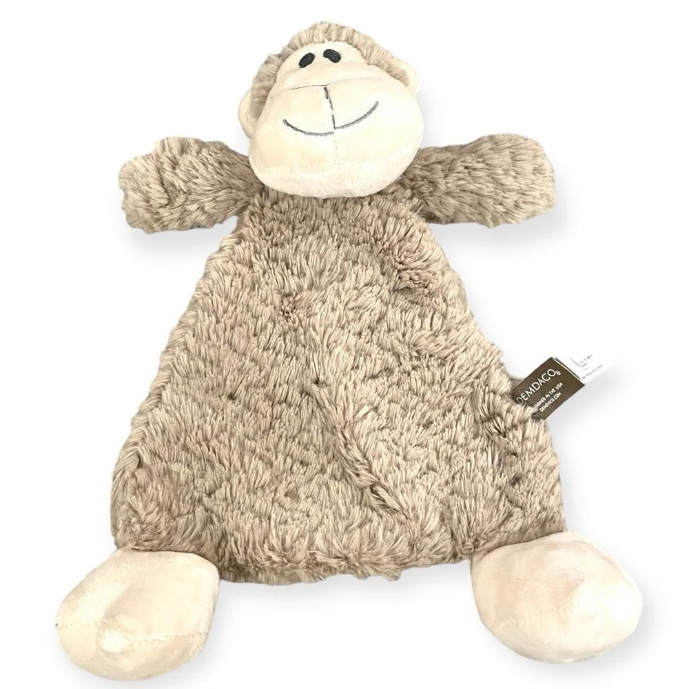 Demdaco Unisex Meekie Monkey Lovie Rattle Blankie Plush Cozies Security Blanket